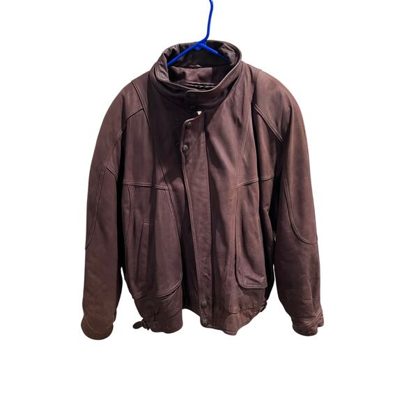 Georgetown Leather Design Brown Thinsulate Leather Jacket 2X Moto Bomber Coat - Picture 3 of 16